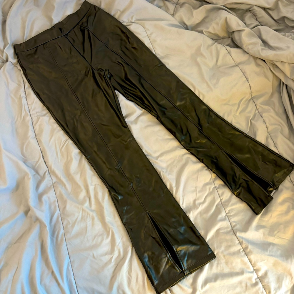 Split hem Faux Leather Pants - perfect for a night out!